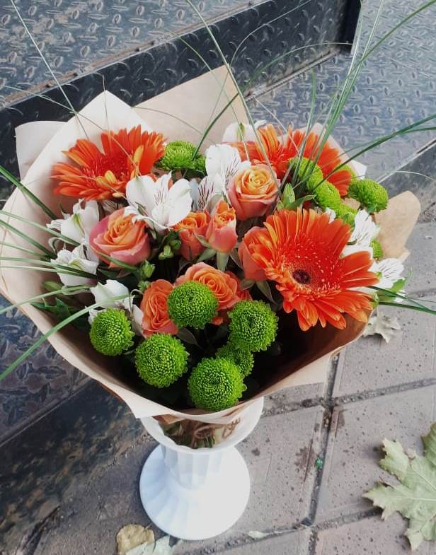 Букет цветов из: Герберы, Хризантемы, Альстромерии и Розы в Бугуруслане