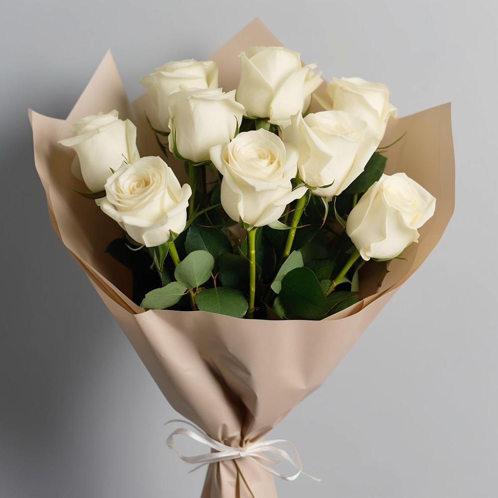 Букет 9 Белых роз Эдлесс Лав в Бугуруслане