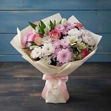 Букет цветов из:  Хризантемы, Альстромерии и Розы в Бугуруслане