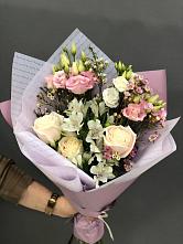 Букет цветов из:  Альстромерии, Розы и Лизиантусы в Бугуруслане