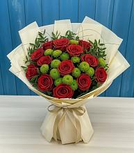 Букет цветов из:  Розы и Хризантемы в Бугуруслане