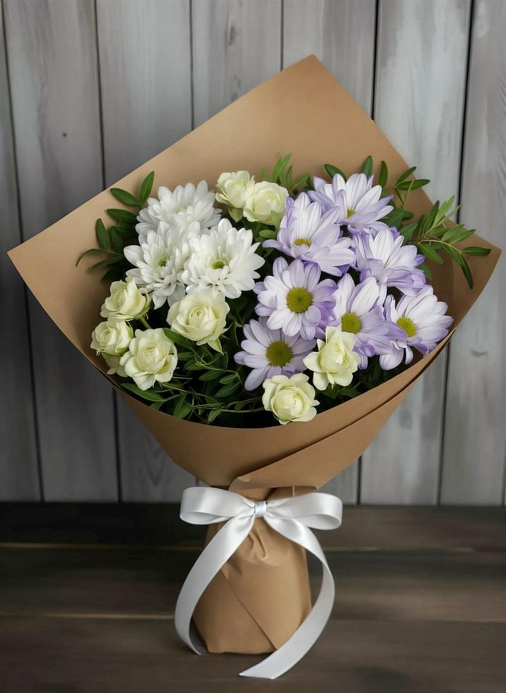 Букет цветов из: Хризантемы и Розы в Бугуруслане