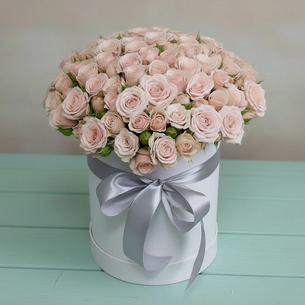 Цветочная композиция из Розы в шляпной коробке в Бугуруслане